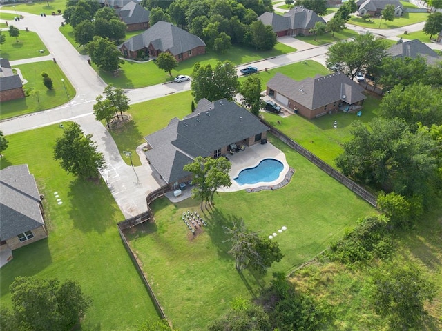 126 Castle Gate Dr, Choctaw, OK 73020 - aerial view of residential area featuring a pool area