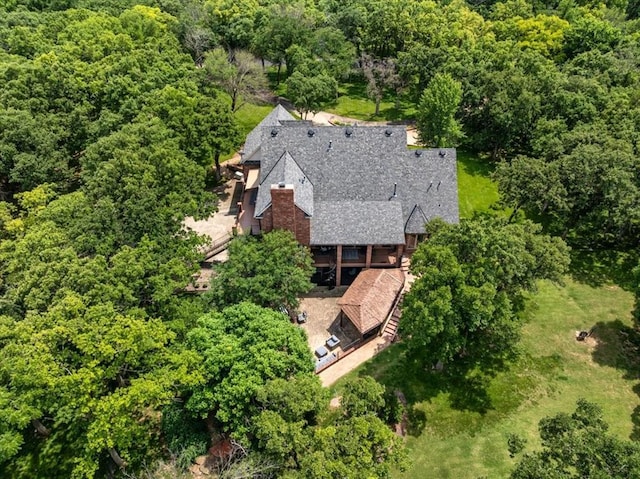 10035 Stone Gate Way, Arcadia, OK 73007 - view from above of property featuring a heavily wooded area