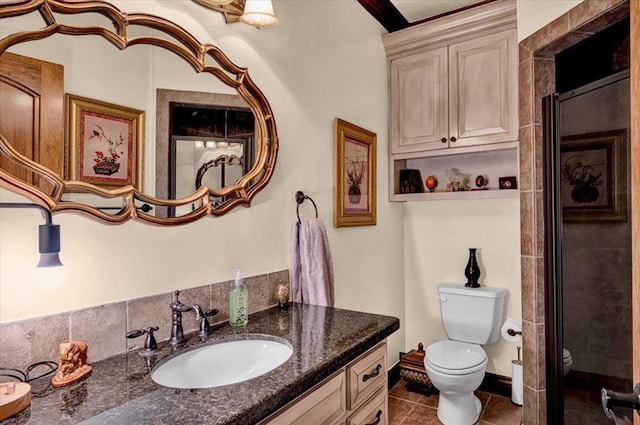 10035 Stone Gate Way, Arcadia, OK 73007 - full bath featuring vanity, tile patterned floors, and a shower with shower door