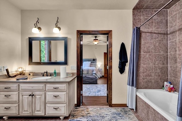 10035 Stone Gate Way, Arcadia, OK 73007 - ensuite bathroom with vanity and tiled shower / bath combo