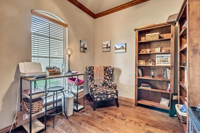 412 Swingman Rd, Yukon, OK 73099 - home office with crown molding and wood finished floors