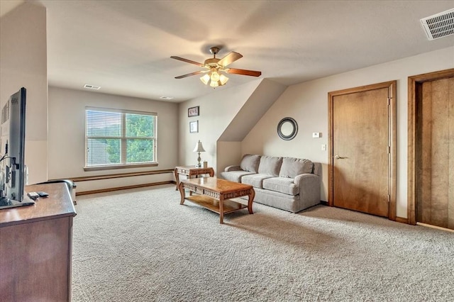 412 Swingman Rd, Yukon, OK 73099 - living room featuring carpet, ceiling fan, and a baseboard heating unit