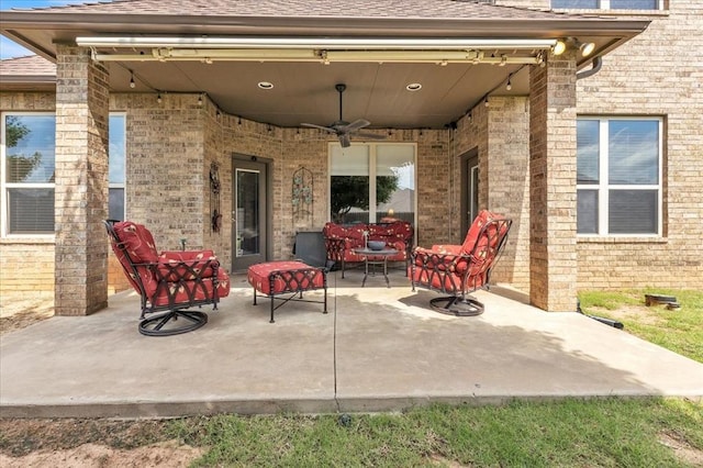 412 Swingman Rd, Yukon, OK 73099 - view of patio / terrace with ceiling fan and an outdoor hangout area