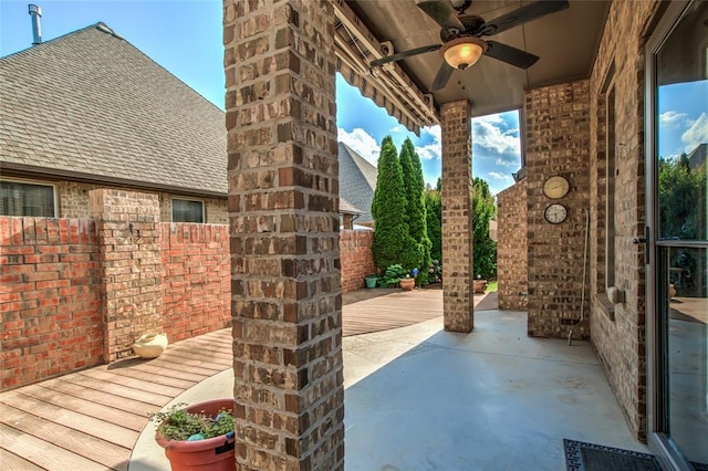 2216 SW 117th St, Oklahoma City, OK 73170 - view of patio / terrace featuring a ceiling fan