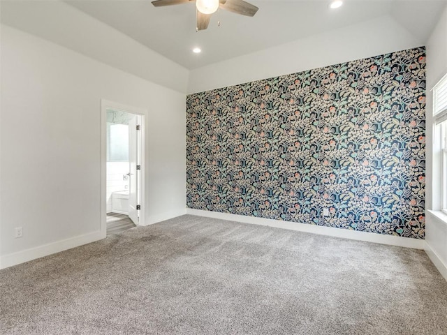 8520 NW 123rd St, Oklahoma City, OK 73142 - spare room with carpet floors, ceiling fan, and recessed lighting