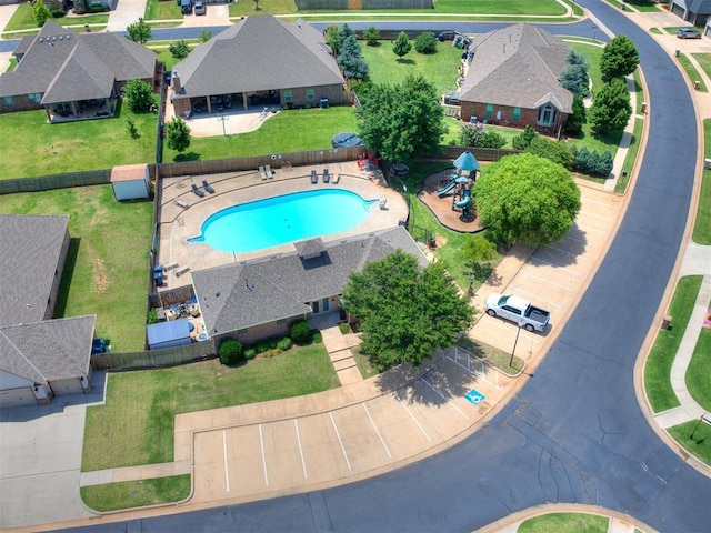8520 NW 123rd St, Oklahoma City, OK 73142 - drone / aerial view of a pool