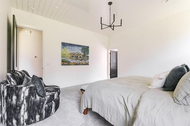 416 Old Creek Rd, Edmond, OK 73034 - bedroom with carpet and a chandelier