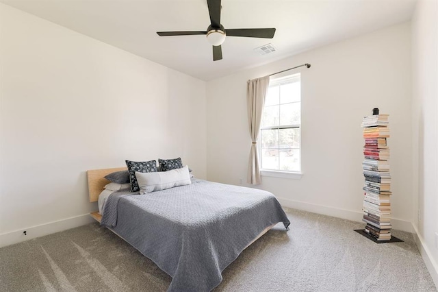 416 Old Creek Rd, Edmond, OK 73034 - carpeted bedroom with baseboards and a ceiling fan