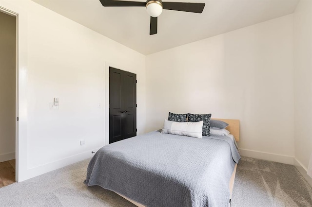 416 Old Creek Rd, Edmond, OK 73034 - bedroom featuring carpet floors and ceiling fan