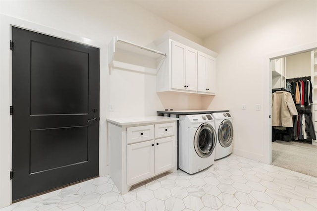 416 Old Creek Rd, Edmond, OK 73034 - washroom with cabinet space and washer and clothes dryer