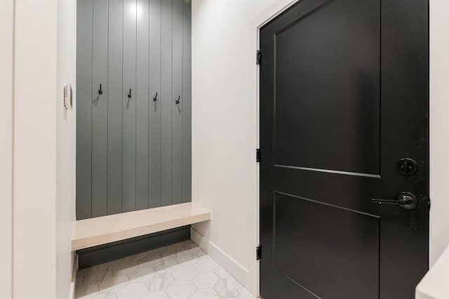 416 Old Creek Rd, Edmond, OK 73034 - mudroom featuring tile patterned floors and baseboards