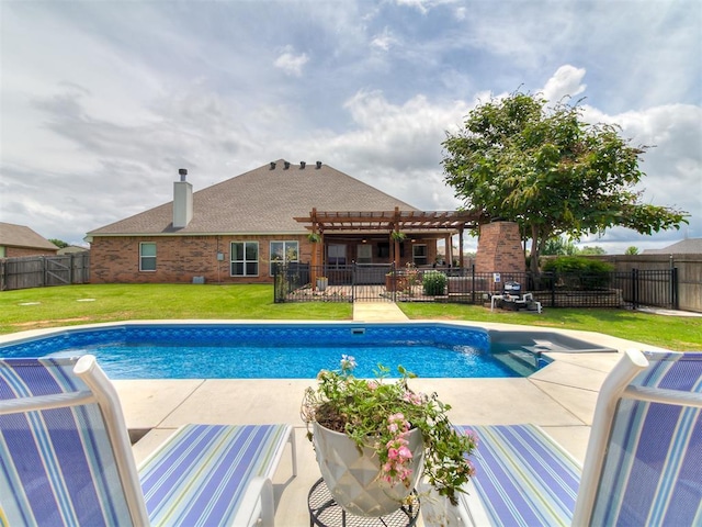 7821 Lindsay Ln, Edmond, OK 73025 - view of pool featuring a pergola, a fenced backyard, and a patio
