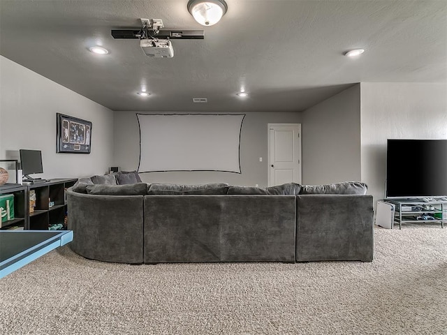 7821 Lindsay Ln, Edmond, OK 73025 - carpeted cinema with recessed lighting