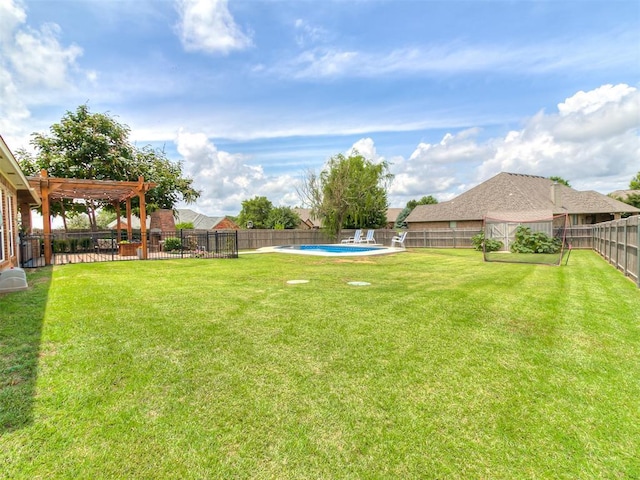 7821 Lindsay Ln, Edmond, OK 73025 - fenced backyard with a pergola