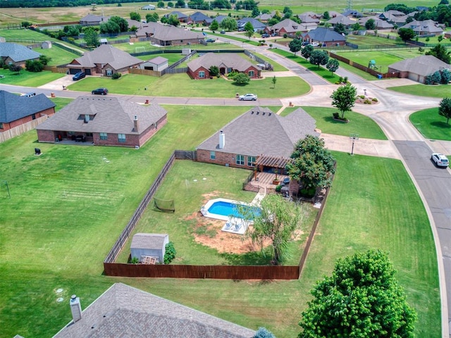 7821 Lindsay Ln, Edmond, OK 73025 - aerial perspective of suburban area with a pool