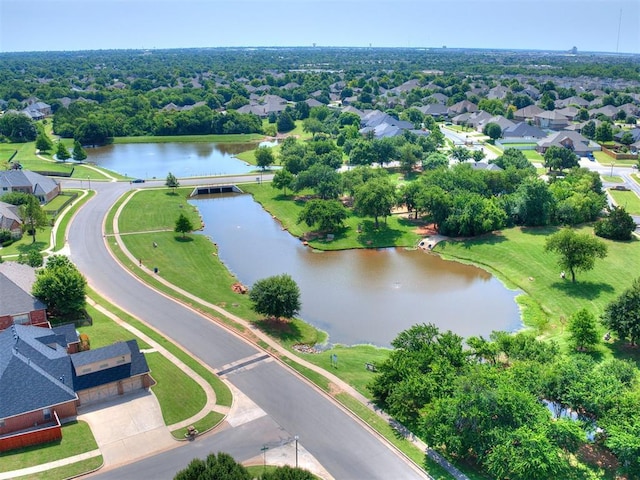 17104 Wales Green Ave, Edmond, OK 73012 - aerial view of residential area featuring a large body of water