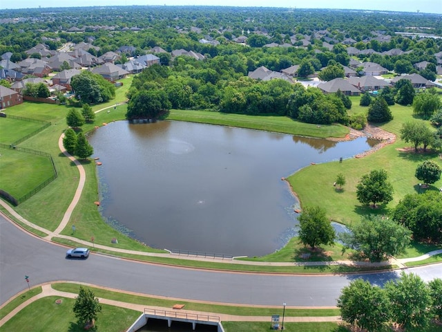 17104 Wales Green Ave, Edmond, OK 73012 - aerial view of residential area featuring a large body of water