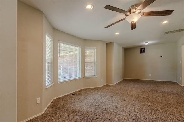 5717 NW 31st Ter, Oklahoma City, OK 73122 - empty room with carpet, a ceiling fan, and recessed lighting