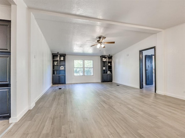 9200 Hollow Rd, Newalla, OK 74857 - unfurnished living room with light wood-type flooring and a ceiling fan