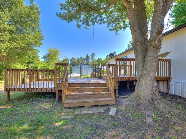 9200 Hollow Rd, Newalla, OK 74857 - view of wooden deck
