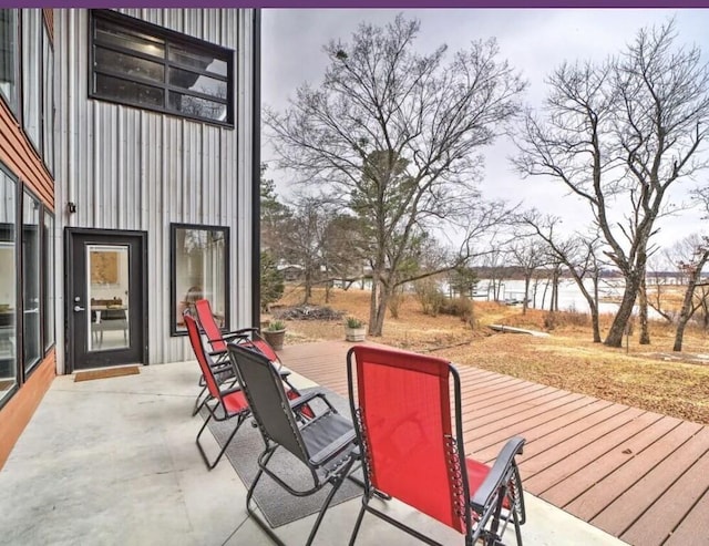 115008 S 4292nd Rd, Porum, OK 74455 - view of patio / terrace featuring a deck with water view