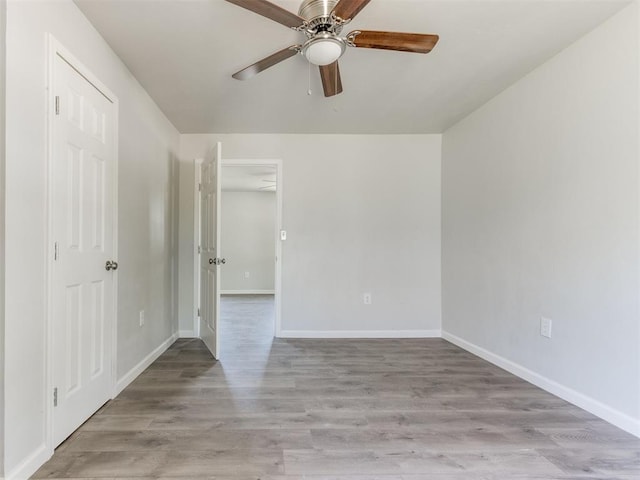 321 W Farrall Ave, Shawnee, OK 74801 - spare room with a ceiling fan and light wood-style flooring