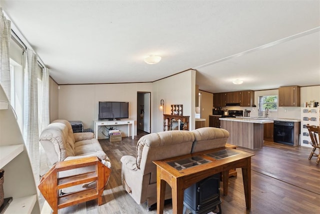 4040 Logan Hills Dr, Guthrie, OK 73044 - living area with dark wood-style flooring