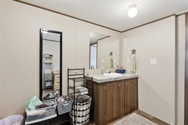 4040 Logan Hills Dr, Guthrie, OK 73044 - bathroom featuring vanity and wood finished floors