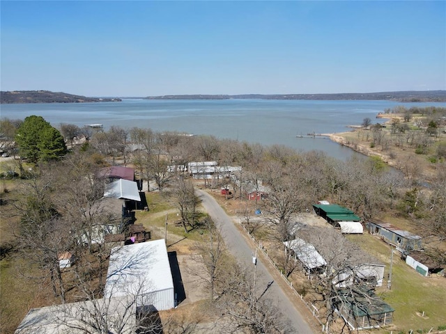 273 N Elm St Unit 1, Eufaula, OK 74432 - aerial view of property and surrounding area featuring a nearby body of water