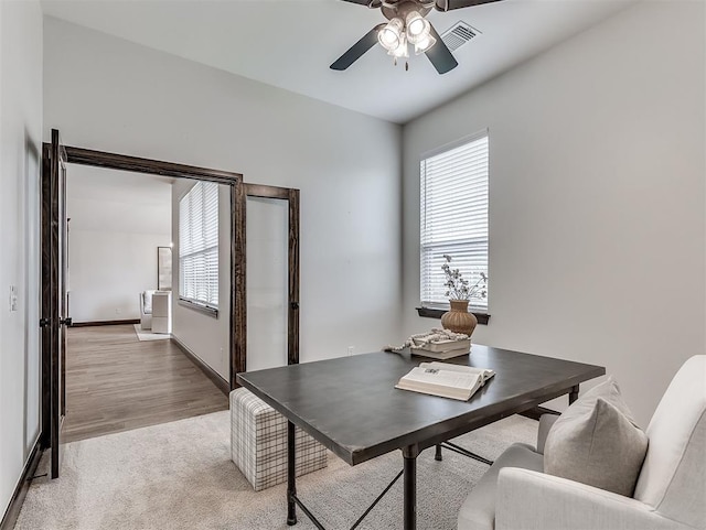 2436 NW 179th St, Edmond, OK 73012 - office space featuring plenty of natural light, ceiling fan, and light colored carpet