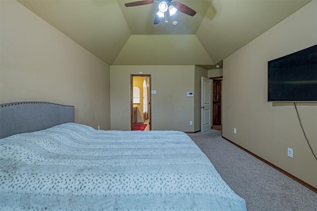 716 SW 157th St, Oklahoma City, OK 73170 - carpeted bedroom featuring lofted ceiling and ceiling fan