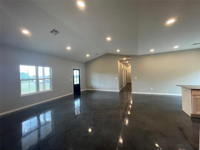 17008 County St Unit 2750, Minco, OK 73059 - unfurnished room with concrete floors, recessed lighting, and vaulted ceiling
