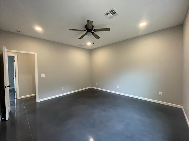 17008 County St Unit 2750, Minco, OK 73059 - unfurnished room featuring a ceiling fan, recessed lighting, and finished concrete flooring