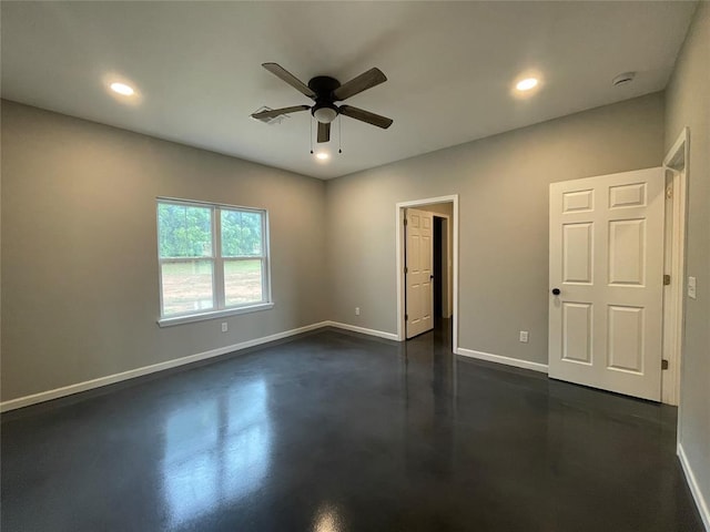 17008 County St Unit 2750, Minco, OK 73059 - unfurnished room with ceiling fan, concrete flooring, recessed lighting, and a smoke detector