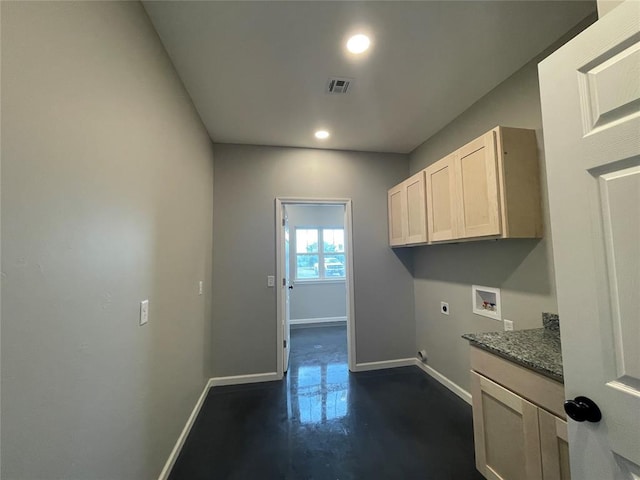 17008 County St Unit 2750, Minco, OK 73059 - washroom with hookup for an electric dryer, washer hookup, cabinet space, and recessed lighting