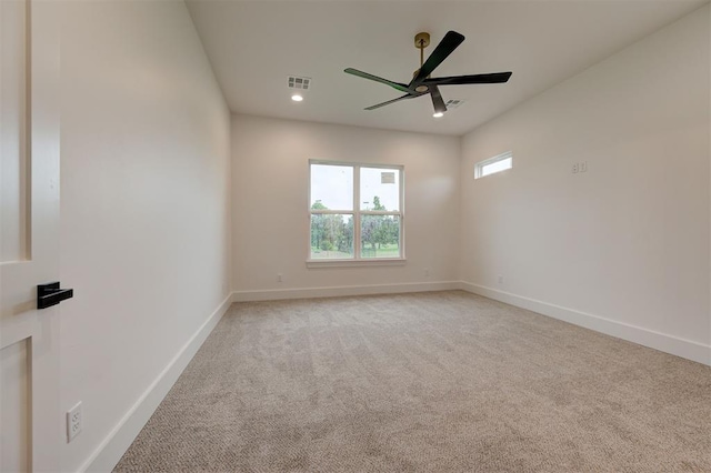 1801 Cedar Valley Mnr, Guthrie, OK 73044 - empty room featuring light carpet, a ceiling fan, and recessed lighting