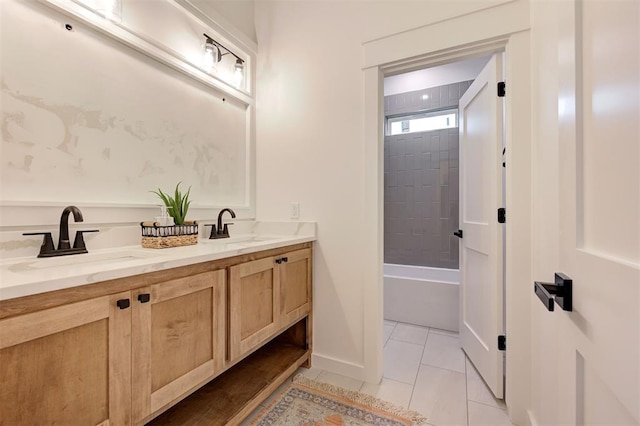 1801 Cedar Valley Mnr, Guthrie, OK 73044 - bathroom featuring tile patterned flooring and double vanity
