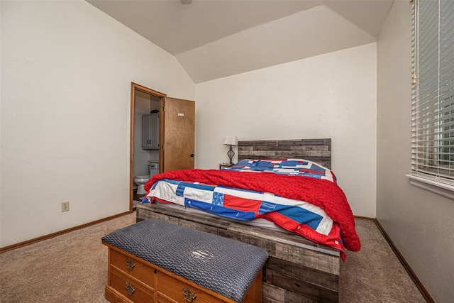 912 S Boynton Ave, El Reno, OK 73036 - bedroom with carpet floors and vaulted ceiling