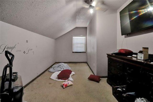 4904 Washington St, Oklahoma City, OK 73135 - playroom with carpet flooring, ceiling fan, lofted ceiling, and a textured ceiling