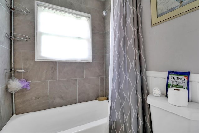 4904 Washington St, Oklahoma City, OK 73135 - full bathroom featuring shower / tub combo and wainscoting