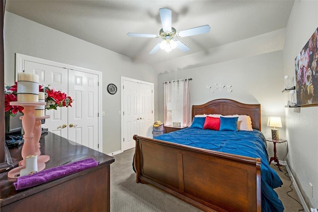 817 NW 76th St, Lawton, OK 73505 - carpeted bedroom with two closets and a ceiling fan