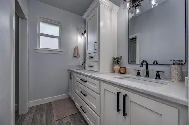 1890 E Industrial Rd, Guthrie, OK 73044 - full bath with double vanity and wood finished floors