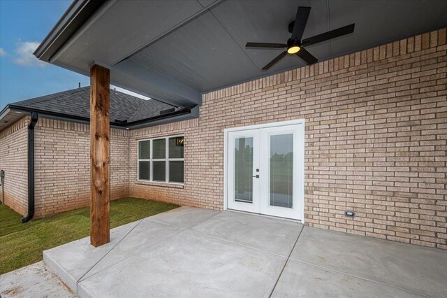 1890 E Industrial Rd, Guthrie, OK 73044 - view of patio featuring french doors and a ceiling fan