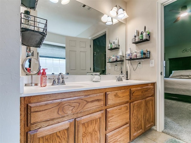 1205 NW 190th Pl, Edmond, OK 73012 - ensuite bathroom with double vanity and tile patterned floors