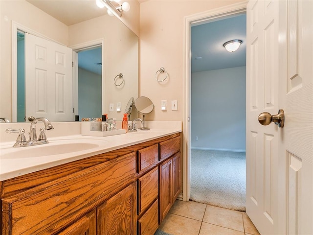 1205 NW 190th Pl, Edmond, OK 73012 - full bath with double vanity and tile patterned floors
