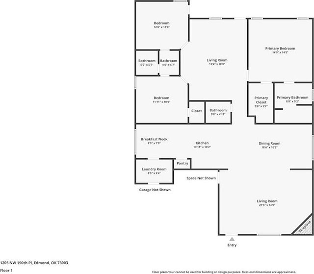 1205 NW 190th Pl, Edmond, OK 73012 - view of property floor plan