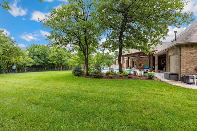 1605 Hidden Lake Dr, Edmond, OK 73034 - view of yard featuring a patio area and an outdoor pool