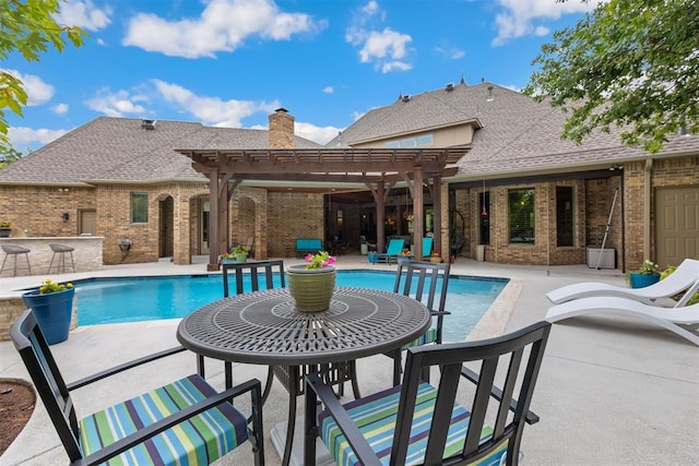 1605 Hidden Lake Dr, Edmond, OK 73034 - outdoor pool with a pergola and a patio