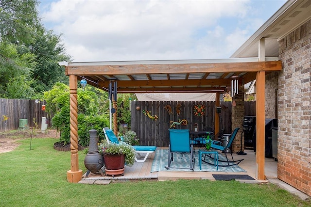 1604 Central Pkwy, Norman, OK 73071 - fenced backyard featuring a pergola