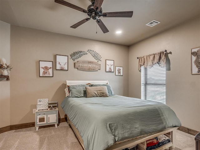 4920 W Forrest Hills Rd, Guthrie, OK 73044 - bedroom with carpet and a ceiling fan